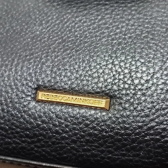 Rebecca Minkoff Bree MD Top Zip Satchel Black Pebbled Leather Purse Handbag - Picture 3 of 13